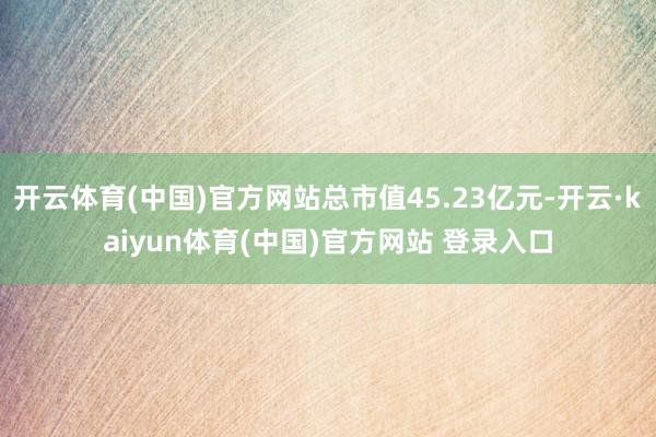 开云体育(中国)官方网站总市值45.23亿元-开云·kaiyun体育(中国)官方网站 登录入口